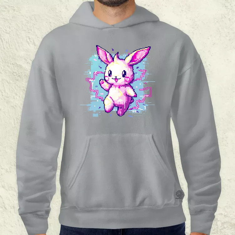 Pixelart kawaii nyuszi v1 férfi pulóver