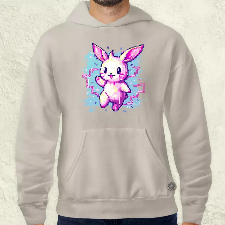 Pixelart kawaii nyuszi v1 férfi pulóver
