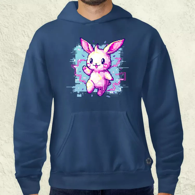 Pixelart kawaii nyuszi v1 férfi pulóver