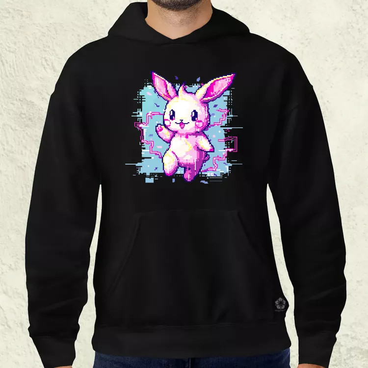 Pixelart kawaii nyuszi v1 férfi pulóver