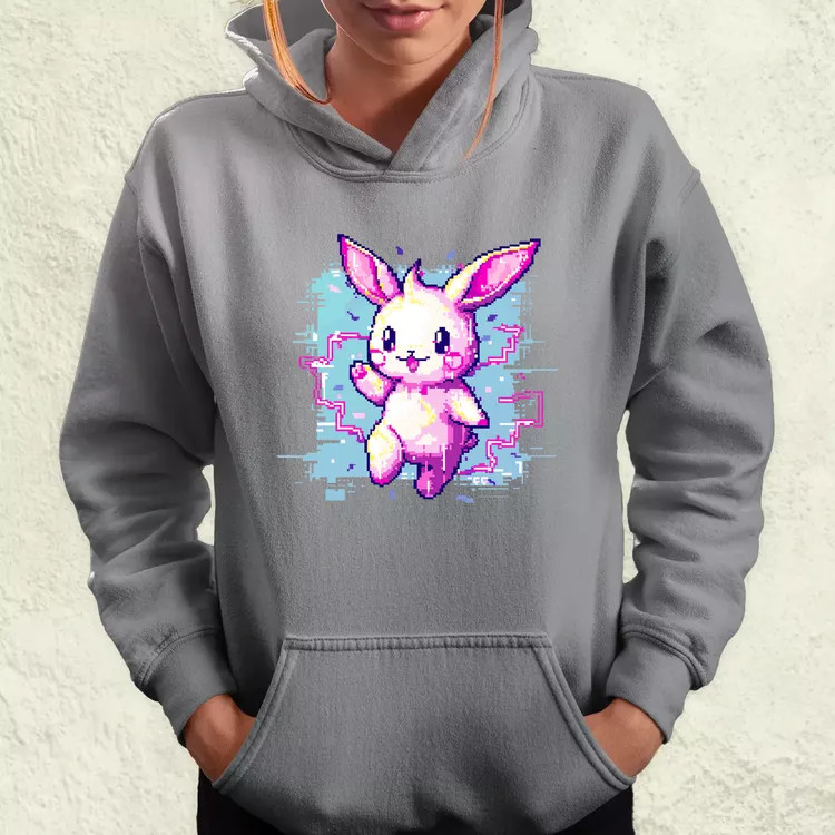 Pixelart kawaii nyuszi v1 női pulóver