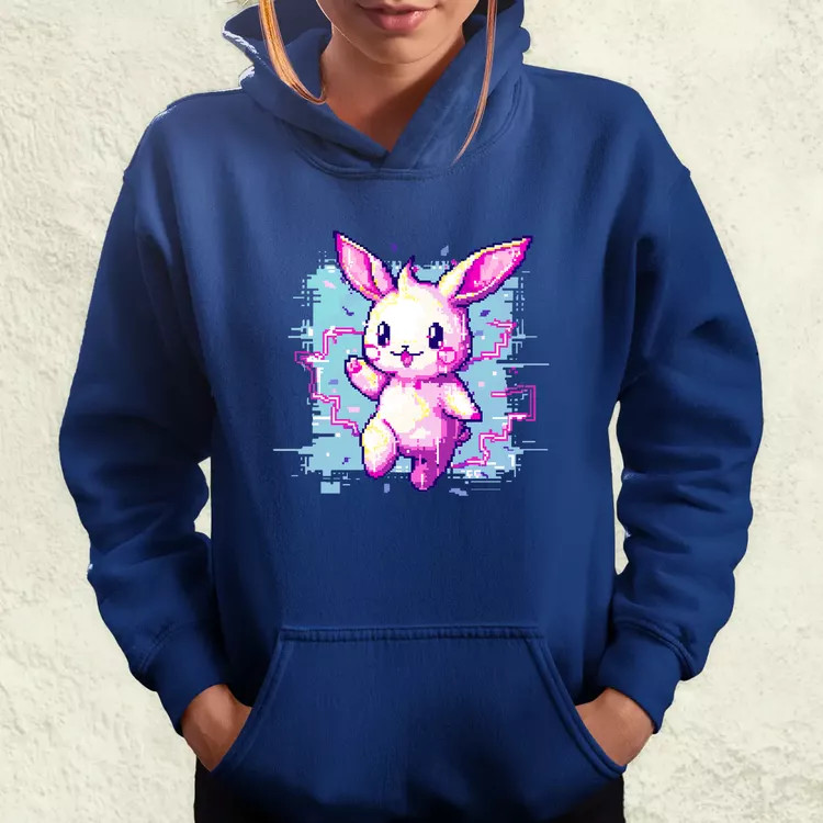 Pixelart kawaii nyuszi v1 női pulóver