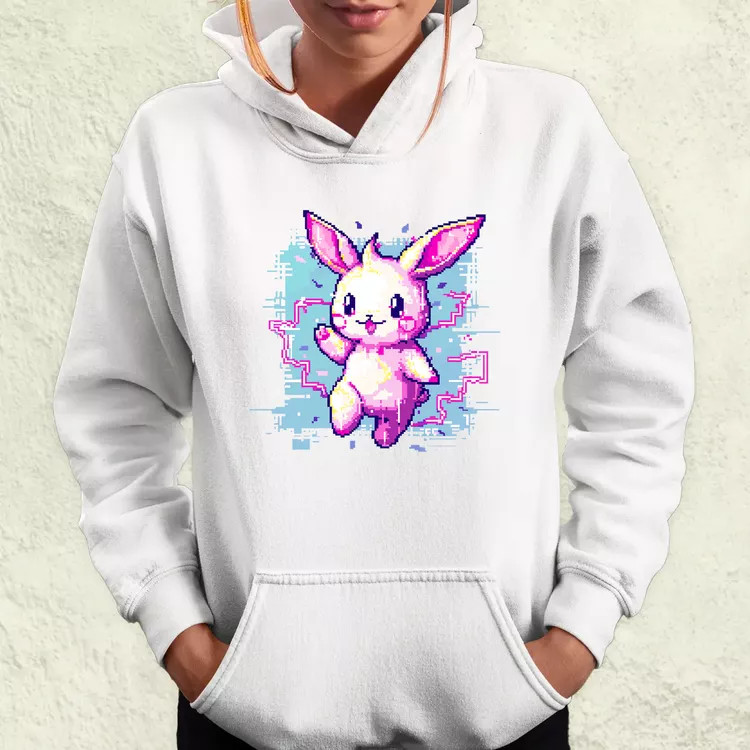 Pixelart kawaii nyuszi v1 női pulóver