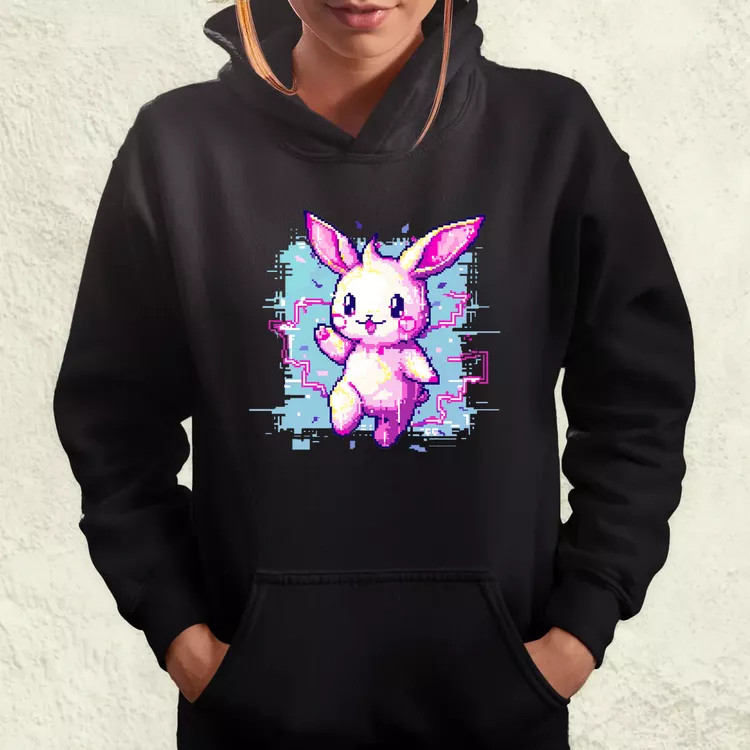 Pixelart kawaii nyuszi v1 női pulóver
