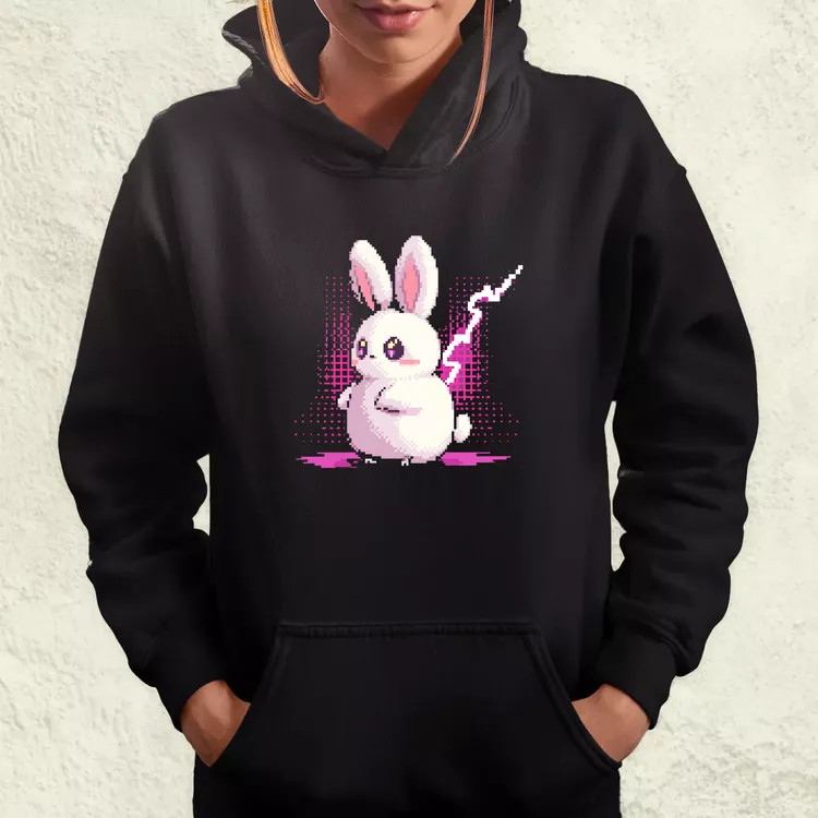 Pixelart kawaii nyuszi v2 női pulóver