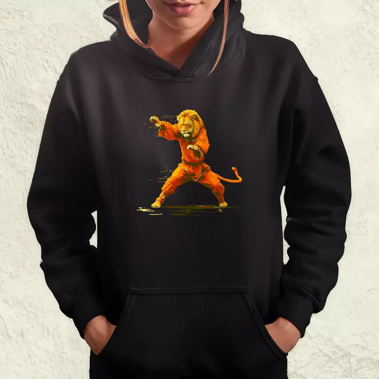 Pixelart kung fu oroszlán v1 női pulóver