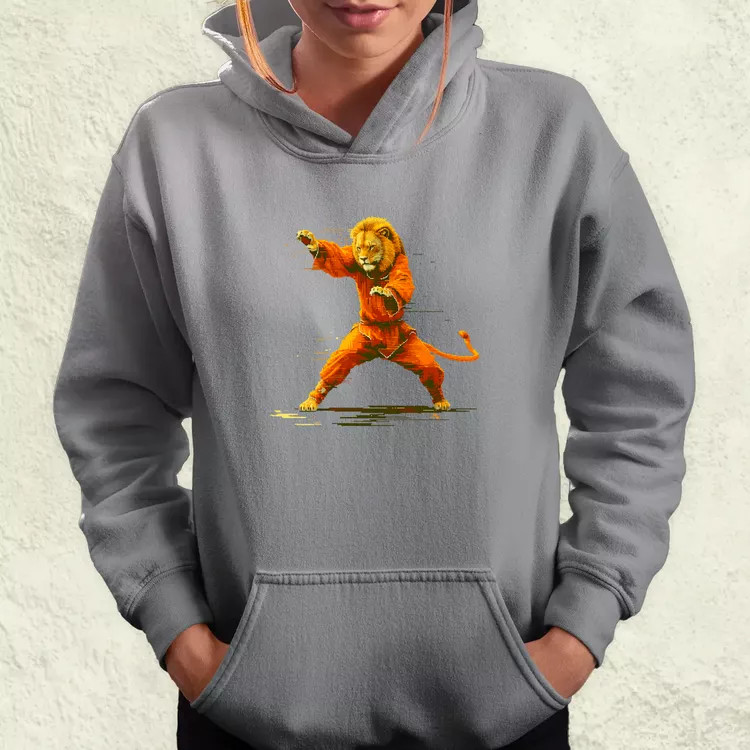 Pixelart kung fu oroszlán v1 női pulóver