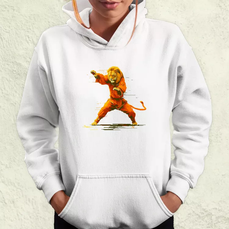 Pixelart kung fu oroszlán v1 női pulóver
