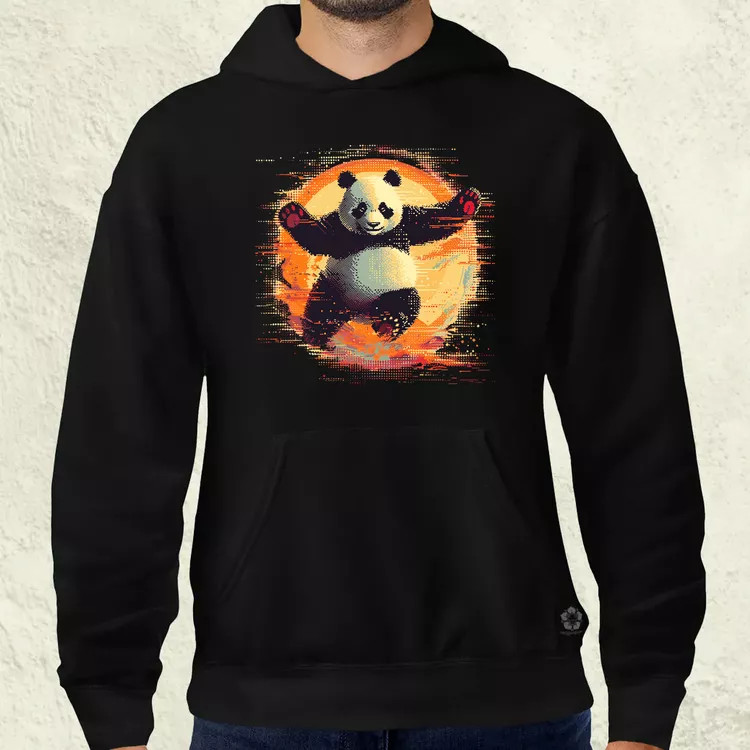 Pixelart kung fu panda v1 férfi pulóver