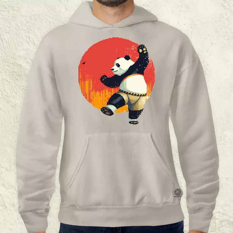 Pixelart kung fu panda v3 férfi pulóver
