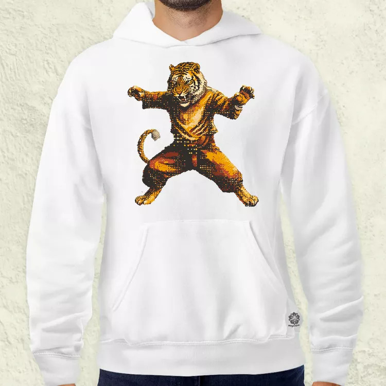Pixelart kung fu tigris v1 férfi pulóver