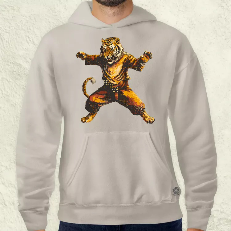 Pixelart kung fu tigris v1 férfi pulóver
