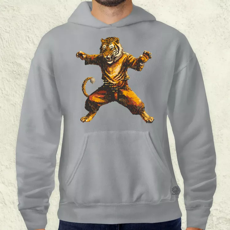 Pixelart kung fu tigris v1 férfi pulóver