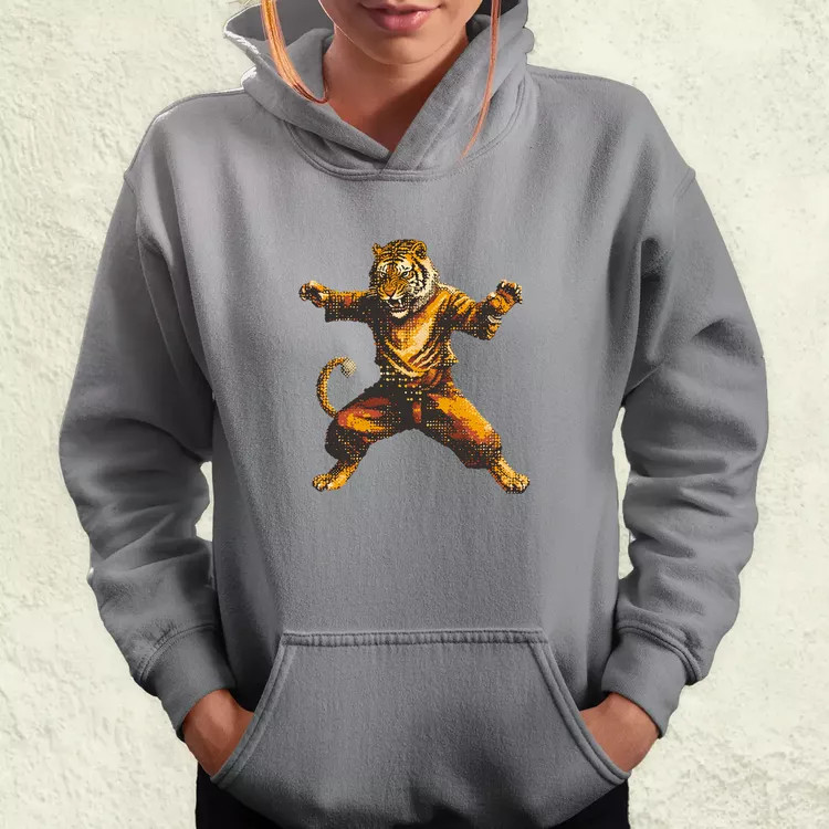 Pixelart kung fu tigris v1 női pulóver