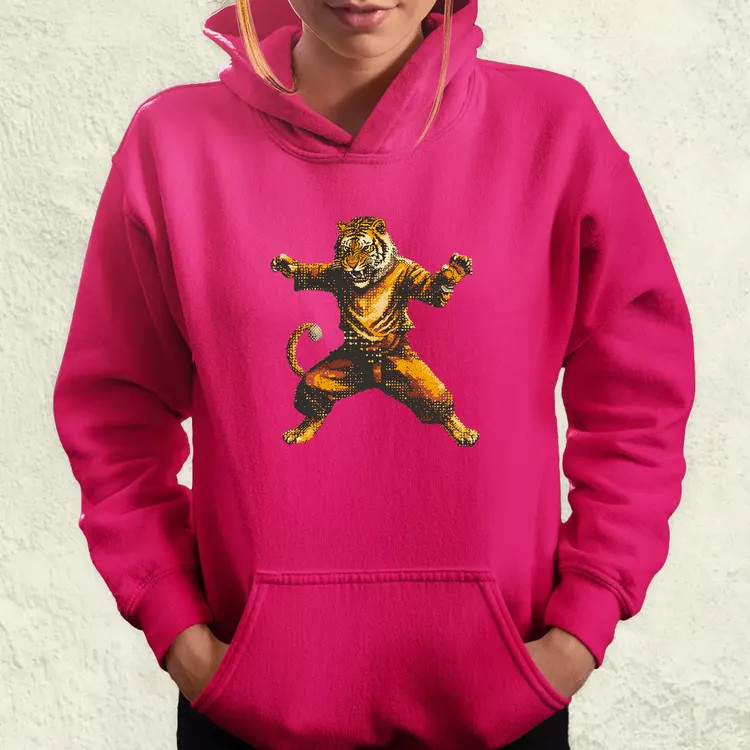 Pixelart kung fu tigris v1 női pulóver