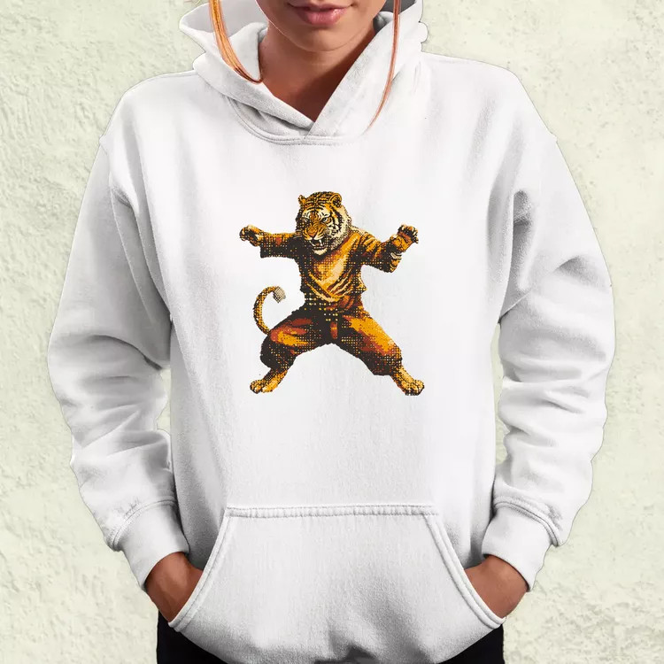 Pixelart kung fu tigris v1 női pulóver
