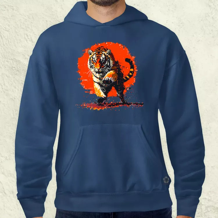 Pixelart kung fu tigris v2 férfi pulóver