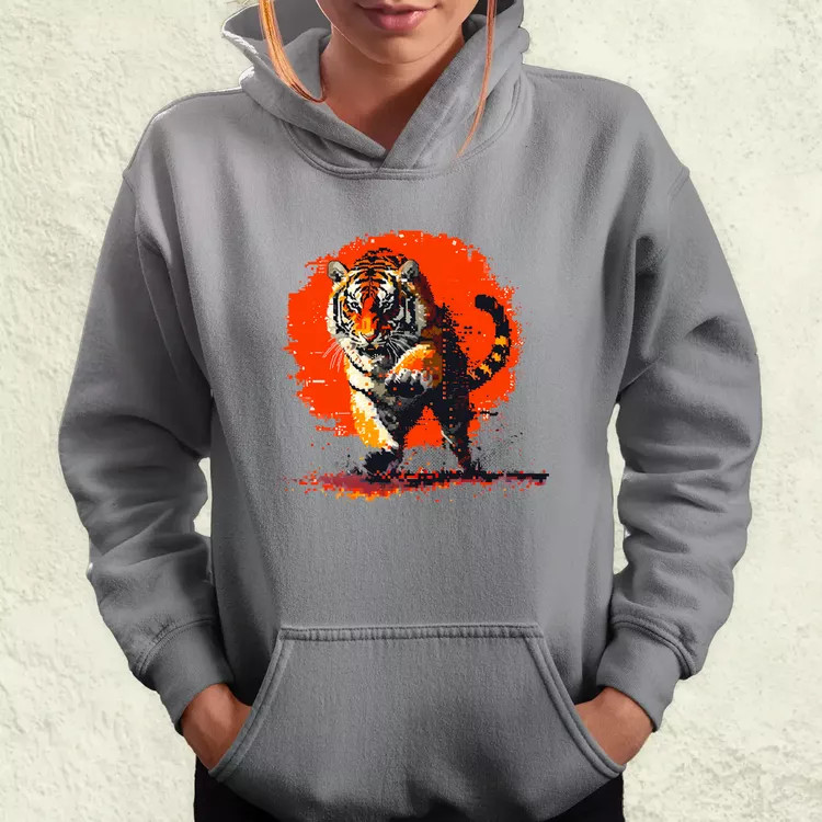 Pixelart kung fu tigris v2 női pulóver