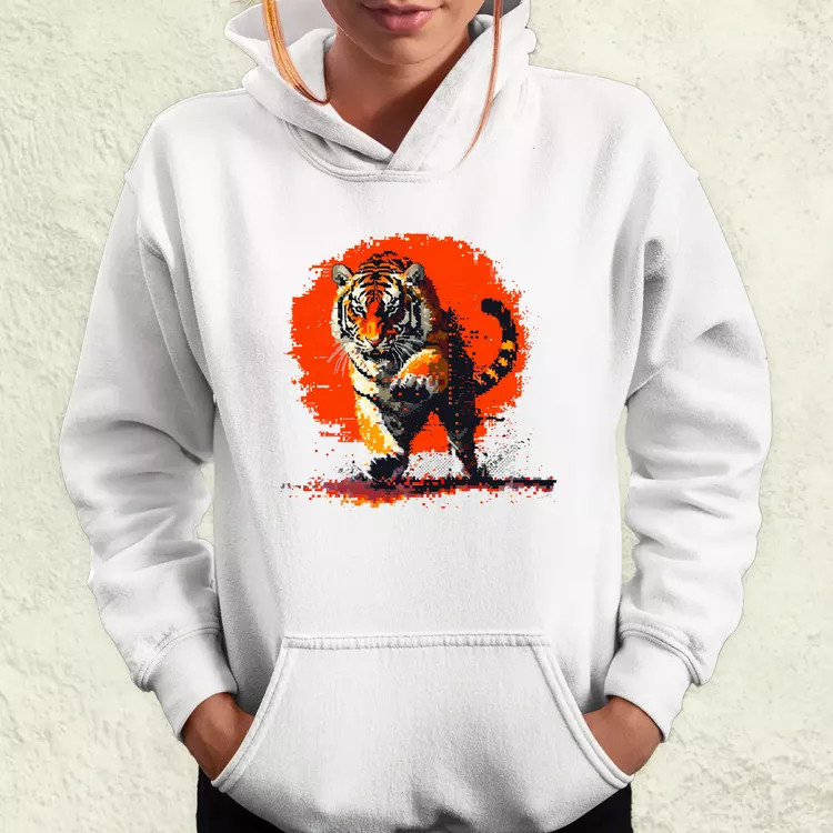 Pixelart kung fu tigris v2 női pulóver