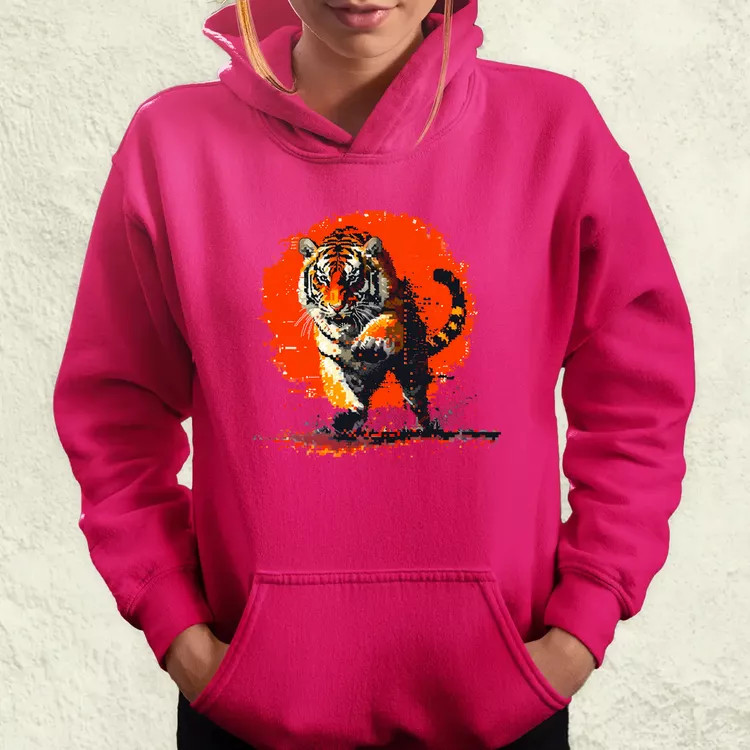 Pixelart kung fu tigris v2 női pulóver