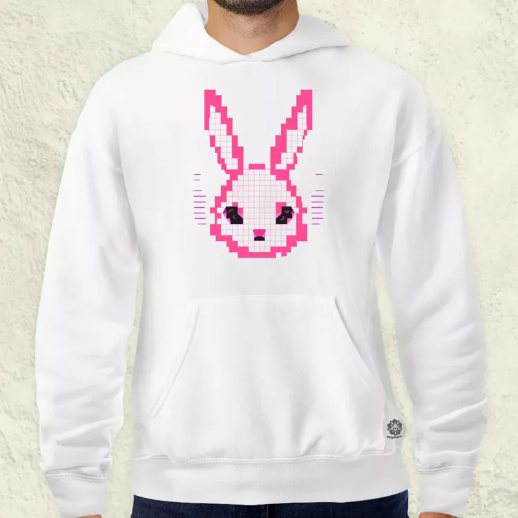 Pixelart nyuszi v3 férfi pulóver