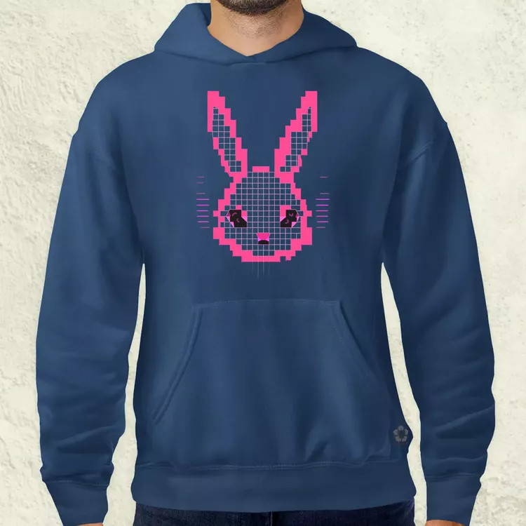 Pixelart nyuszi v3 férfi pulóver