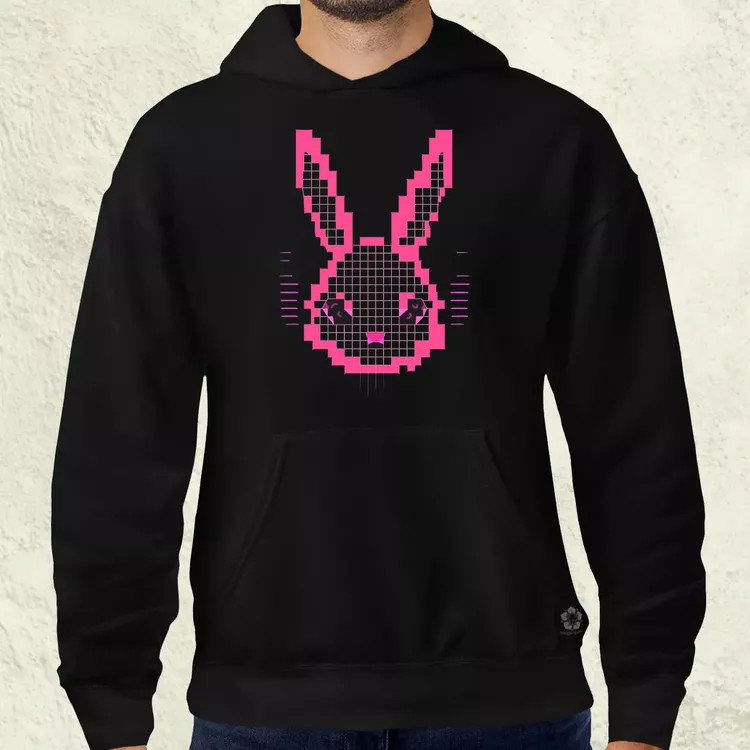 Pixelart nyuszi v3 férfi pulóver