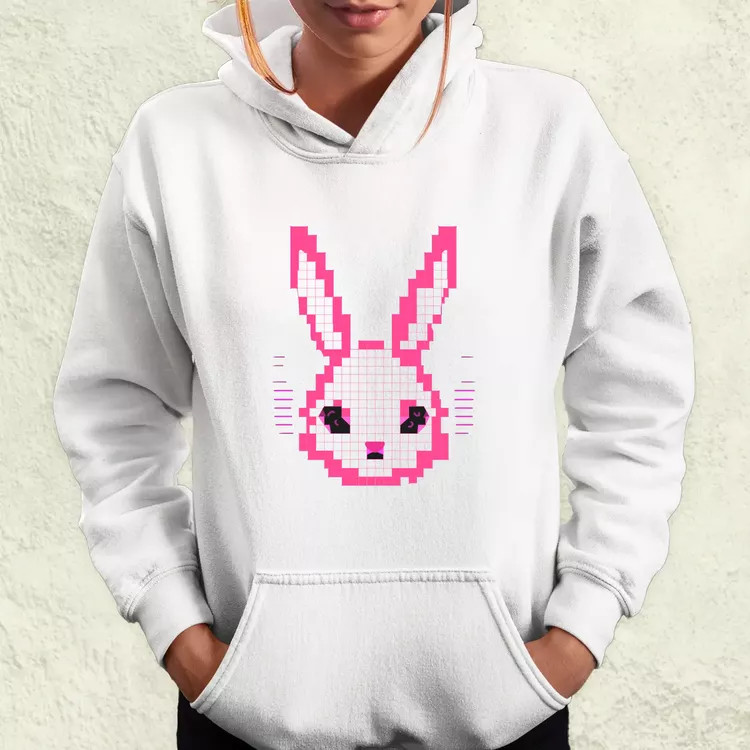 Pixelart nyuszi v3 női pulóver