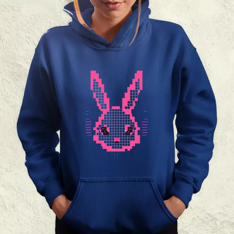 Pixelart nyuszi v3 női pulóver