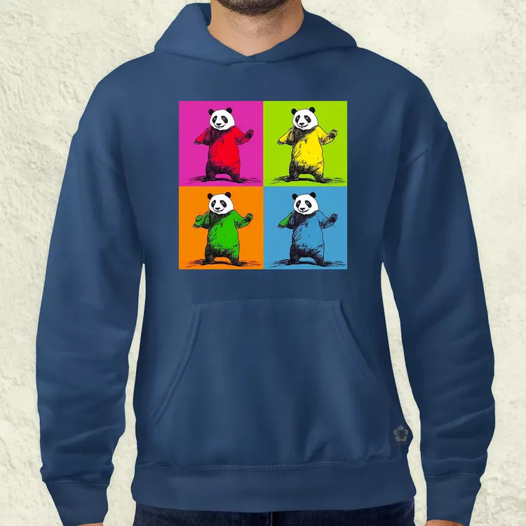 Pop art pandák v2 férfi pulóver