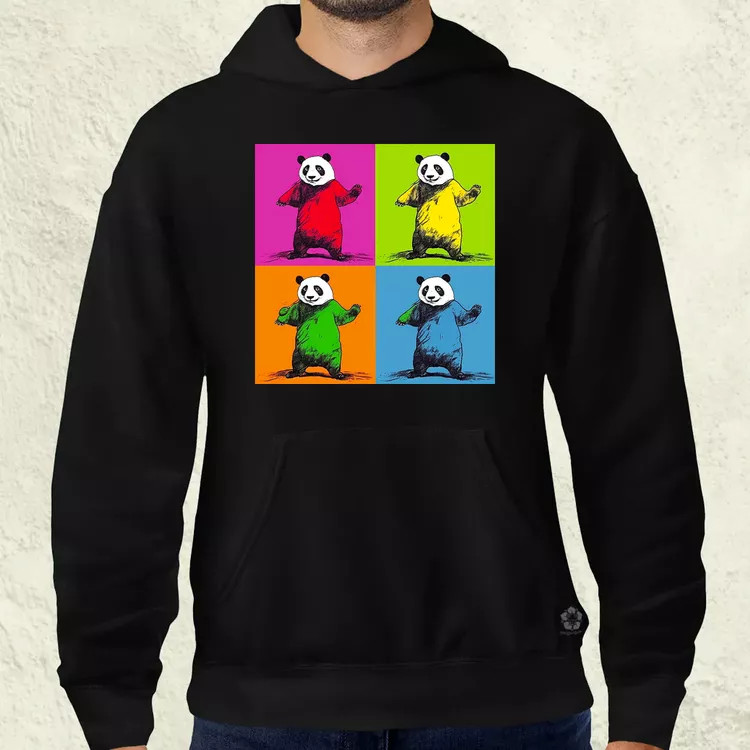 Pop art pandák v2 férfi pulóver