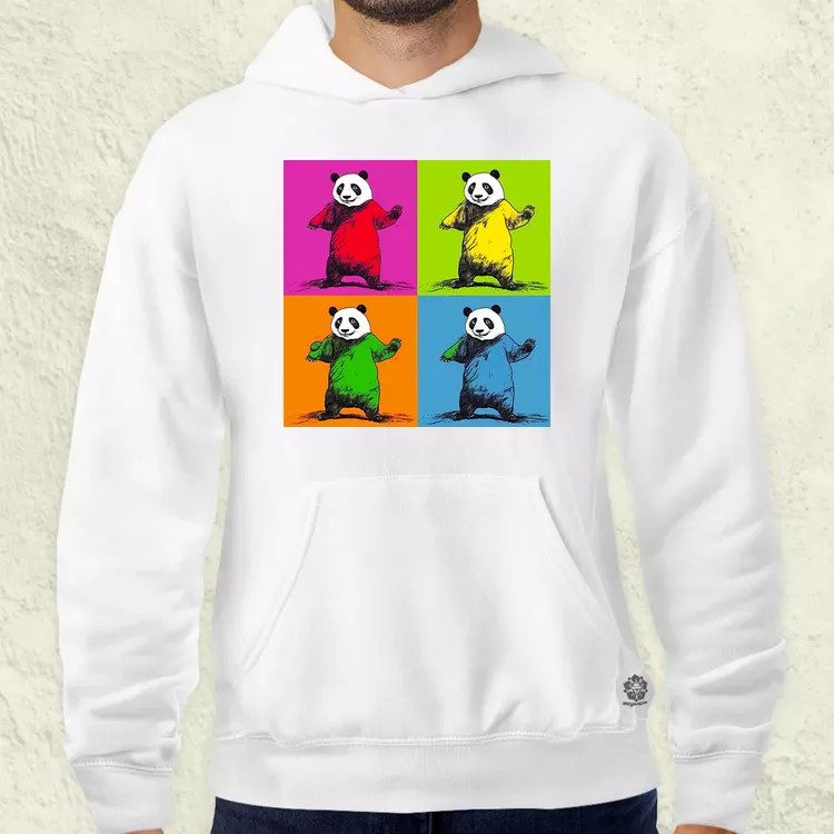 Pop art pandák v2 férfi pulóver
