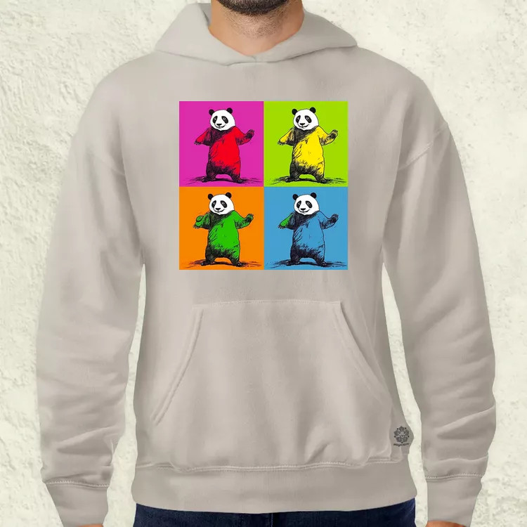 Pop art pandák v2 férfi pulóver