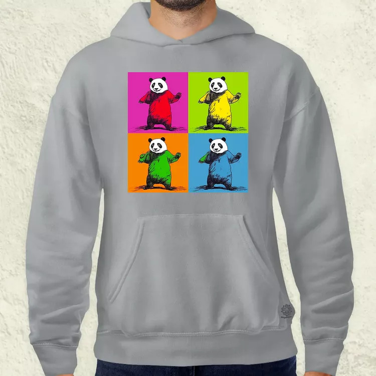 Pop art pandák v2 férfi pulóver