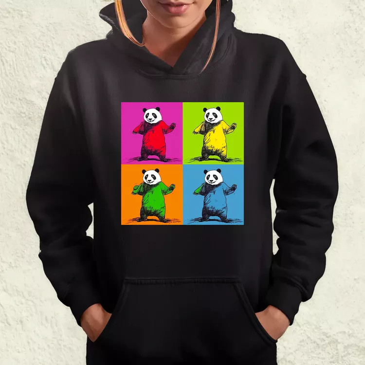 Pop art pandák v2 női pulóver