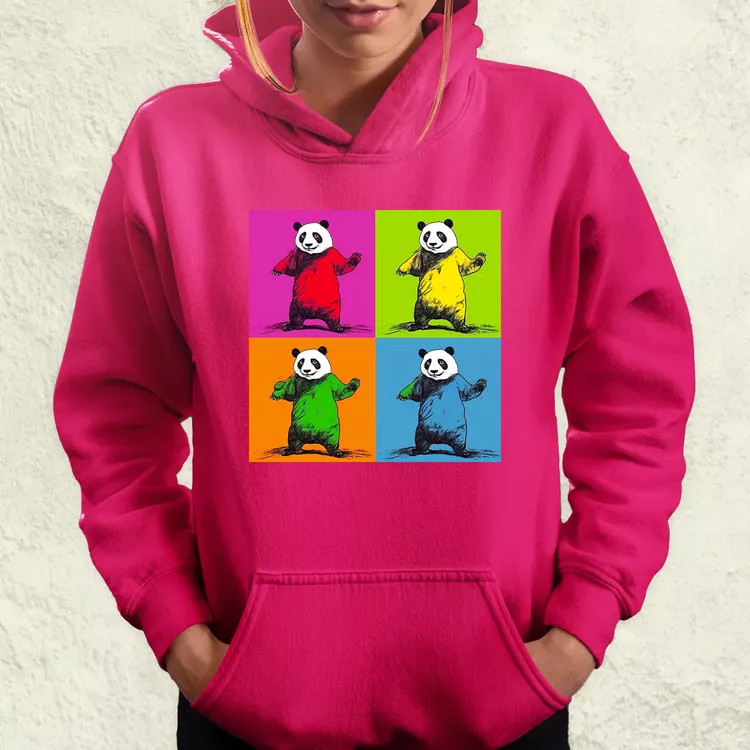 Pop art pandák v2 női pulóver
