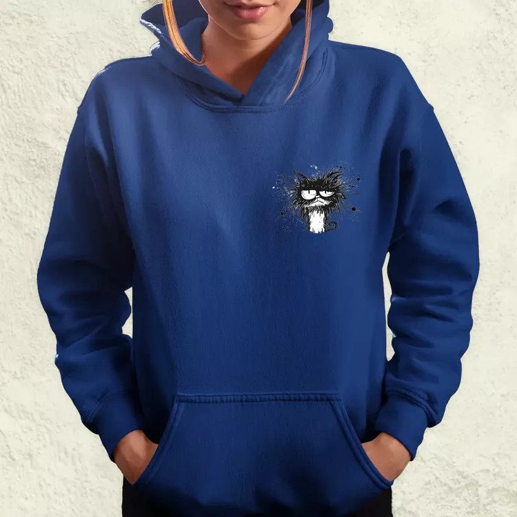 Rajz cica zseb v17 női pulóver