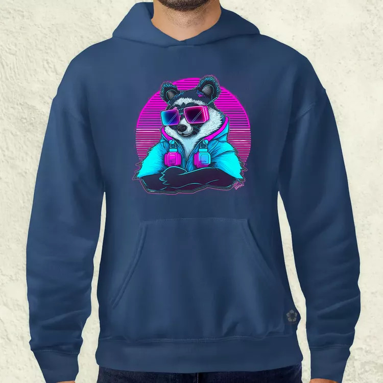 Retró hullám panda szemüvegben v3 férfi pulóver