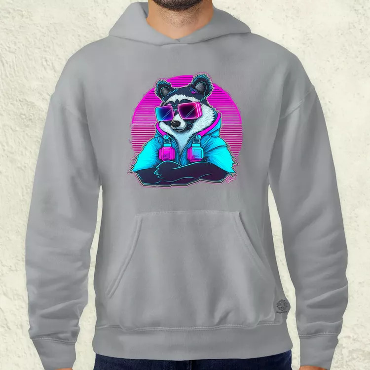 Retró hullám panda szemüvegben v3 férfi pulóver