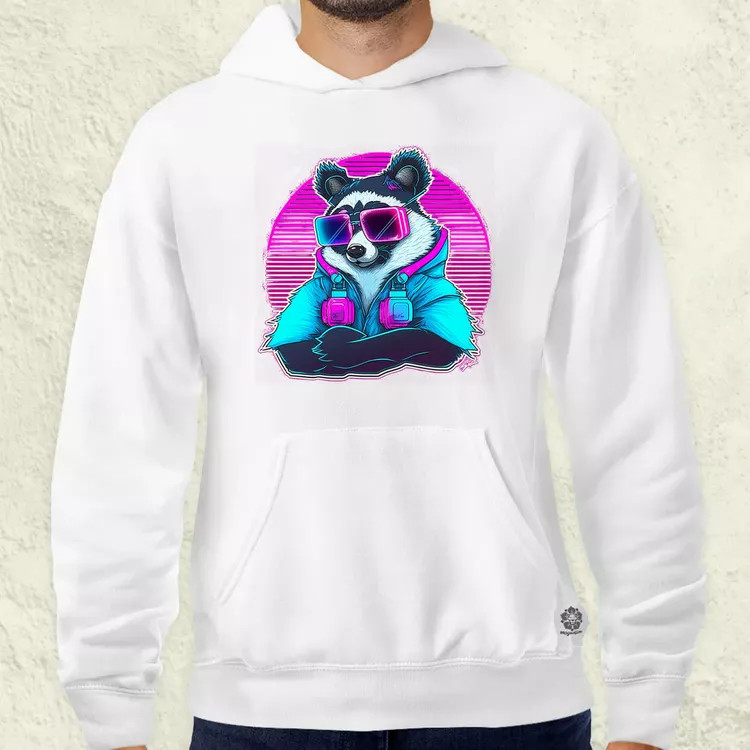 Retró hullám panda szemüvegben v3 férfi pulóver