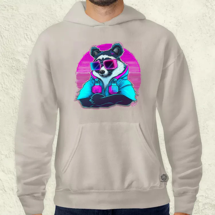 Retró hullám panda szemüvegben v3 férfi pulóver