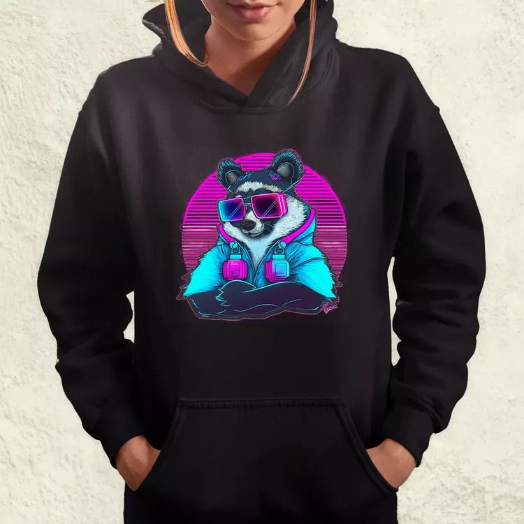 Retró hullám panda szemüvegben v3 női pulóver
