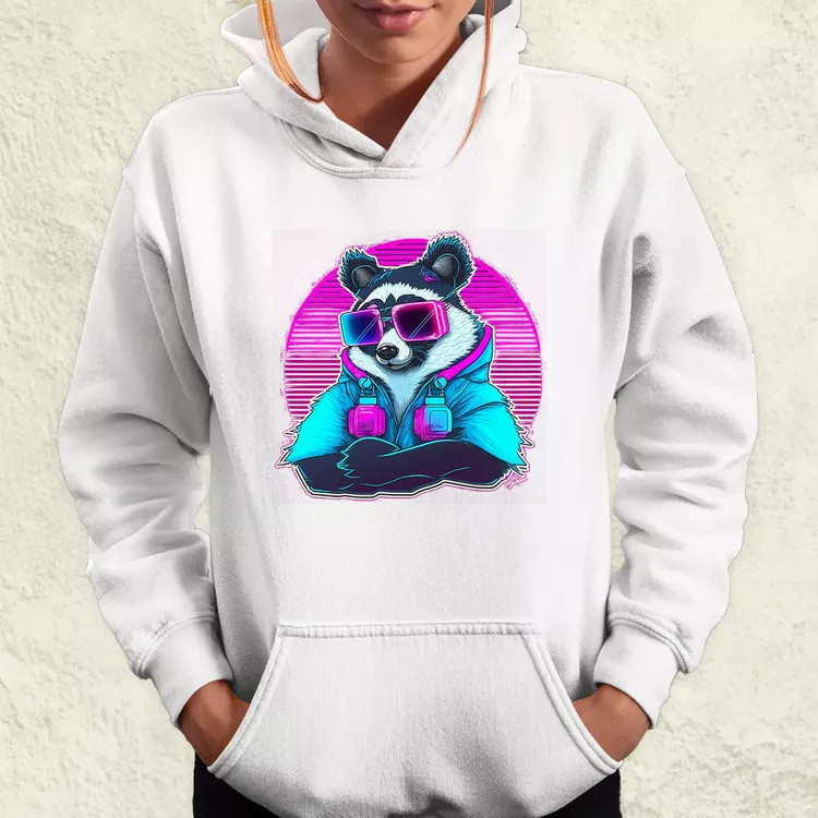Retró hullám panda szemüvegben v3 női pulóver
