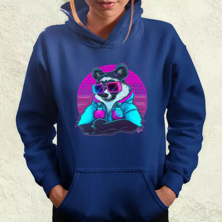 Retró hullám panda szemüvegben v3 női pulóver