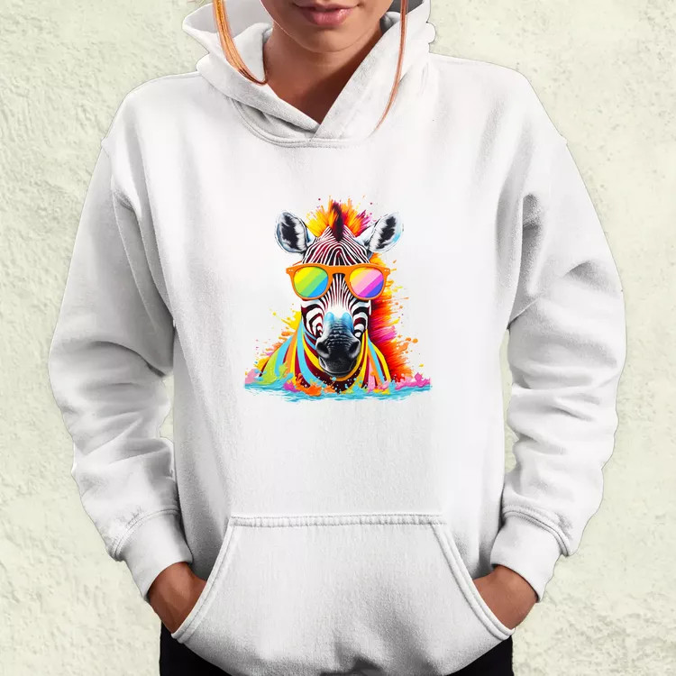 Szivárvány zebra női pulóver