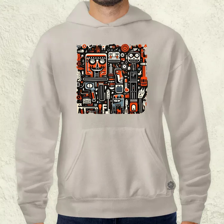 Minimál spgraffito firkák v2 férfi pulóver