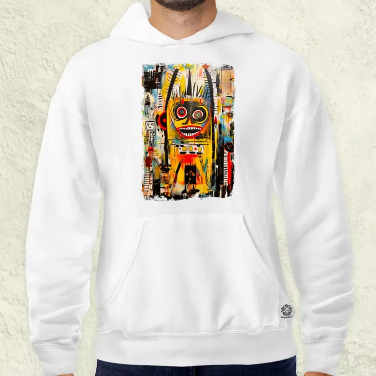 NYC naplemente Basquiat graffiti v4 férfi pulóver