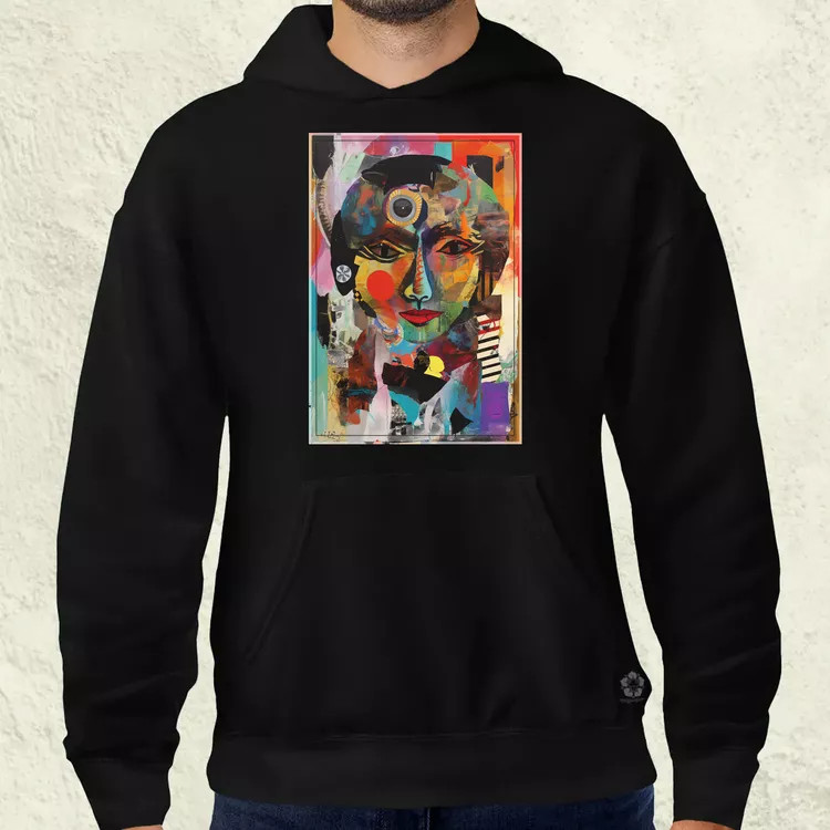 Posztmodern kollázs v1 férfi pulóver