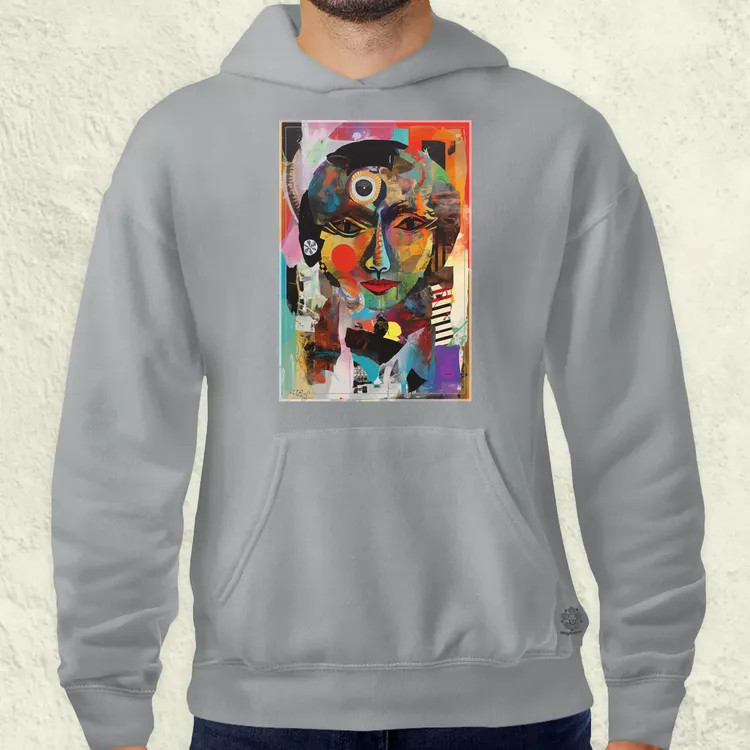 Posztmodern kollázs v1 férfi pulóver