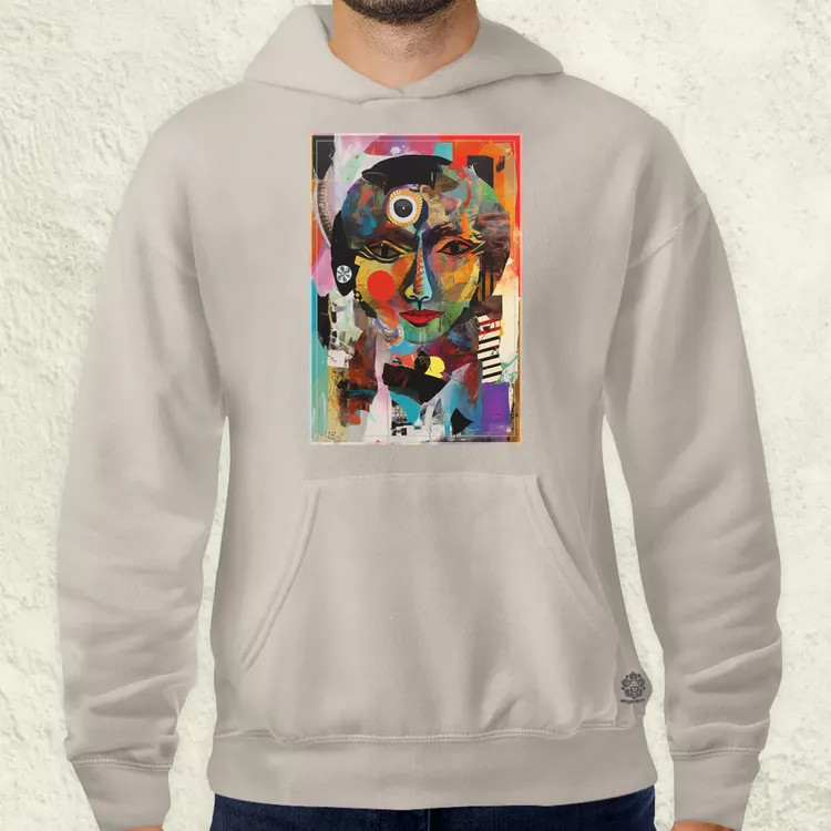 Posztmodern kollázs v1 férfi pulóver